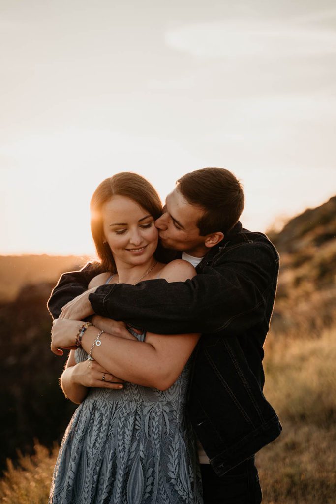 Golden hour, sunset photoshoot, Prague, Couple