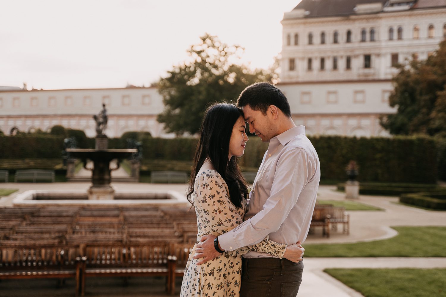 Engagement surprise proposal photoshoot in Prague, Praue photographer, engagement photosession Prague