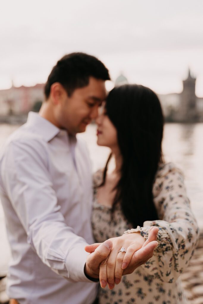 Engagement surprise proposal photoshoot in Prague, Praue photographer, engagement photosession Prague