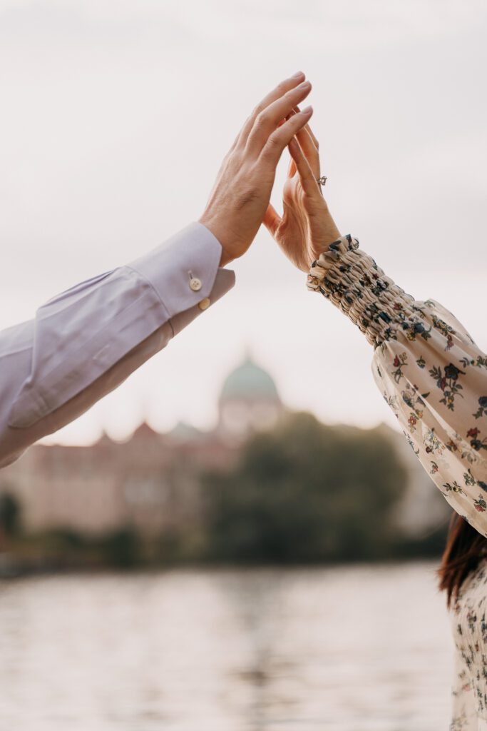 Engagement surprise proposal photoshoot in Prague, Praue photographer, engagement photosession Prague