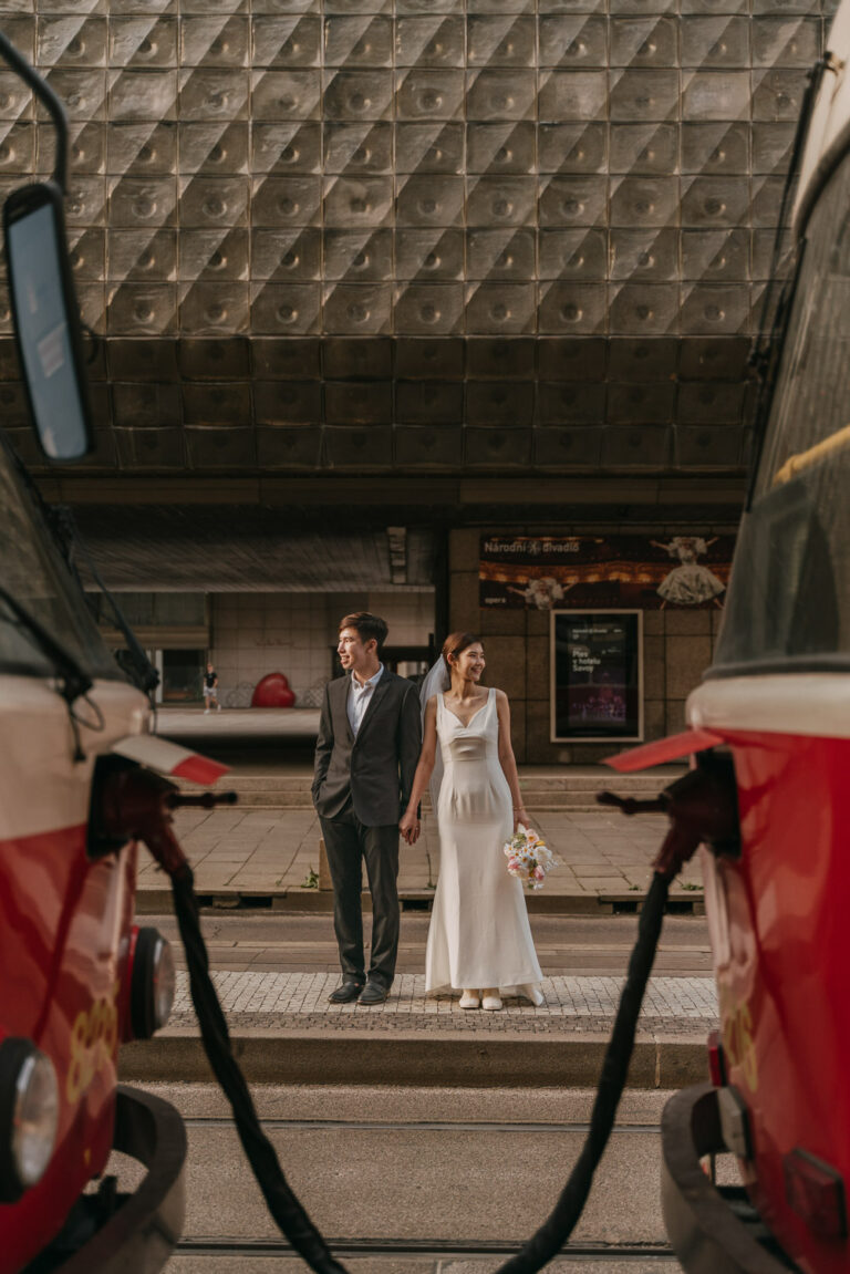 Prewedding photosession in Prague, prague wedding photographer, engagement photographer, couple photoshoot, elopement in Prague, creative wedding portrait