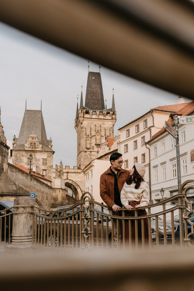 Couple photoshoot in Prague, vacation photoshoot, couple posing ideas, prague photographer, engagement photoshoot prague, avvagraphy