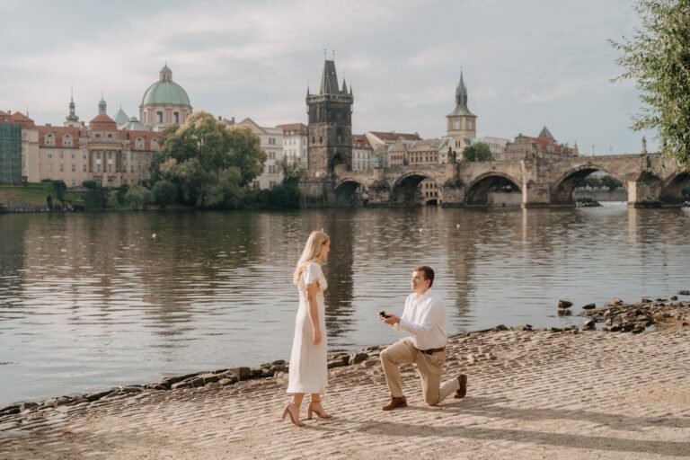 Best Places to Propose in Prague, surprise proposal in prague, engagement photoshoot prague