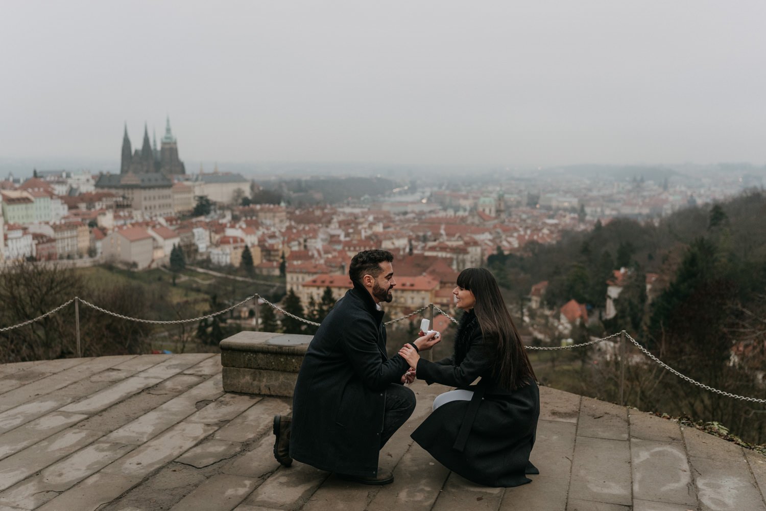 Surprise proposal in Prague, engagement photographer in prague, surprise proposal photoshoot prague