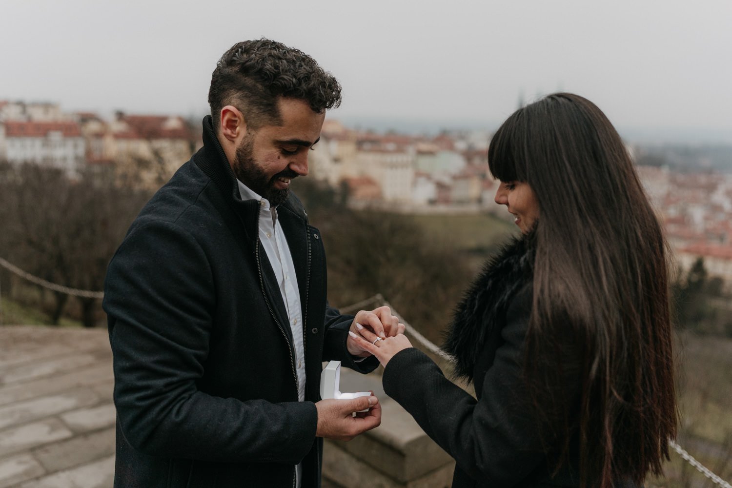 Surprise proposal in Prague, engagement photographer in prague, surprise proposal photoshoot prague