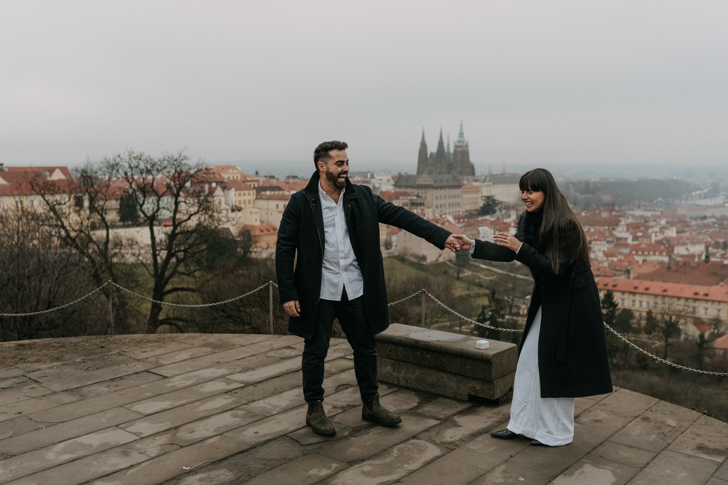 Surprise proposal in Prague, engagement photographer in prague, surprise proposal photoshoot prague